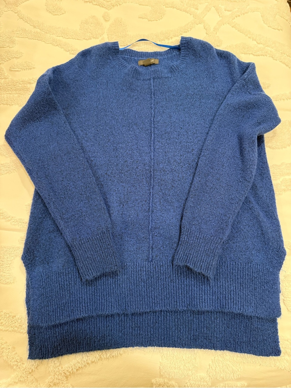 Women's Oversized Blue Crewneck Sweater